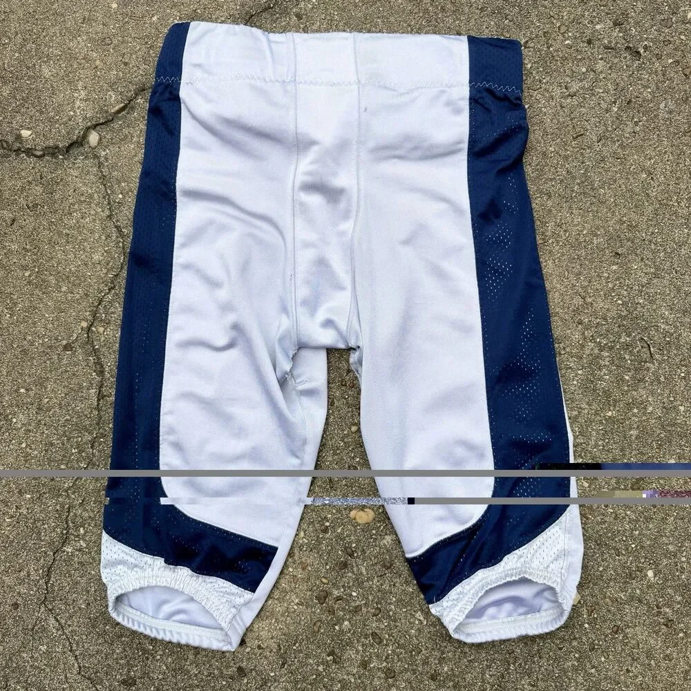 Y2K Nike Team Men's Football Pants w/ Knee Pads White/Navy Polyester Size M